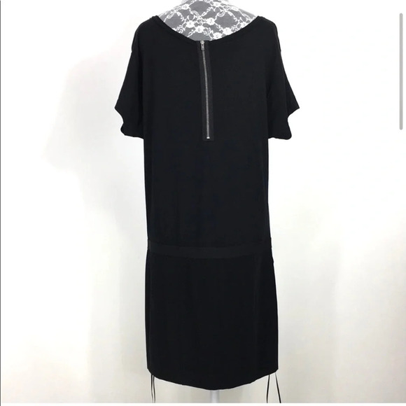 Theory Black Dress Short Sleeve Dropped Waist - Picture 3 of 11